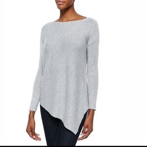 ALICE +OLIVIA Base Asymmetric Pullover Wool Sweater Sz S Grey Casual Minimalist